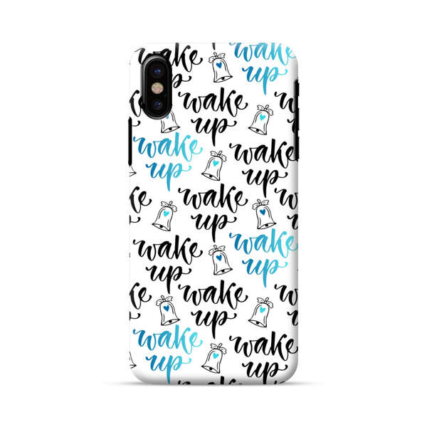 Motivational wake up call lettering pattern iPhone X/XS Hard Case