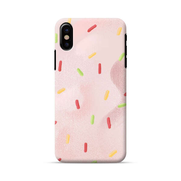 Pastel Pink Sprinkles Pattern iPhone X/XS Hard Case
