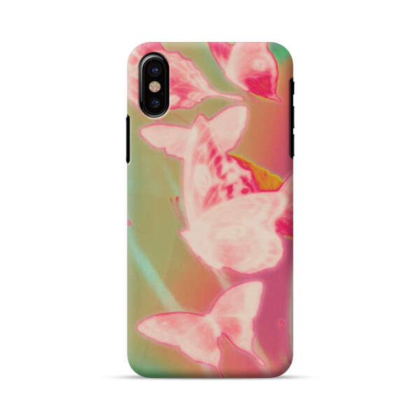Pink Butterflies Dreamy Colorful Background iPhone X/XS Hard Case