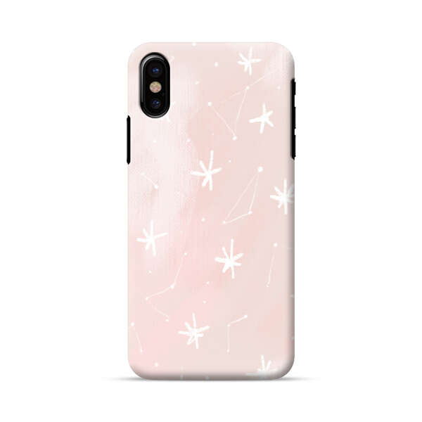 Pink Stars and Constellation Pattern iPhone X/XS Hard Case