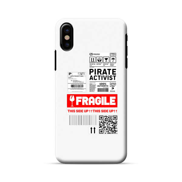 Pirate Activist Fragile Shipping Label iPhone X/XS Hard Case