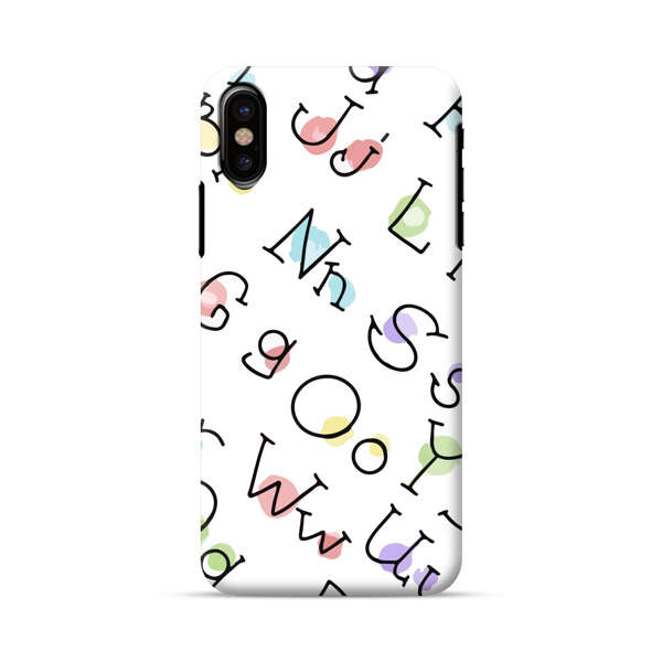 Playful Alphabet Pattern with Colorful Letters iPhone X/XS Hard Case