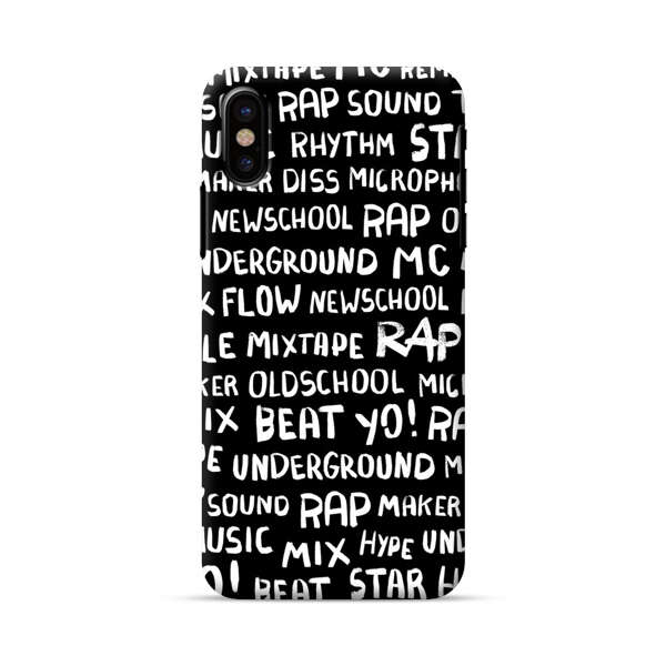 Rap Hip Hop Words Collage iPhone X/XS Hard Case