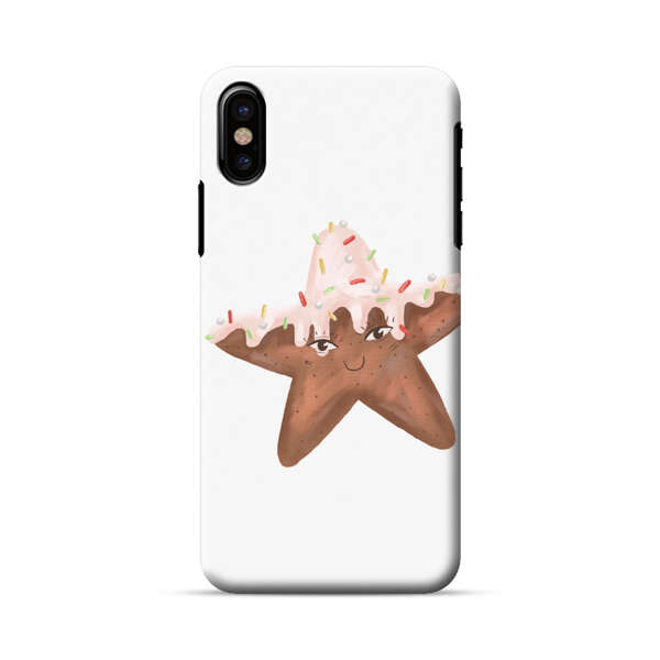 Smiling Gingerbread Star Cookie iPhone X/XS Hard Case