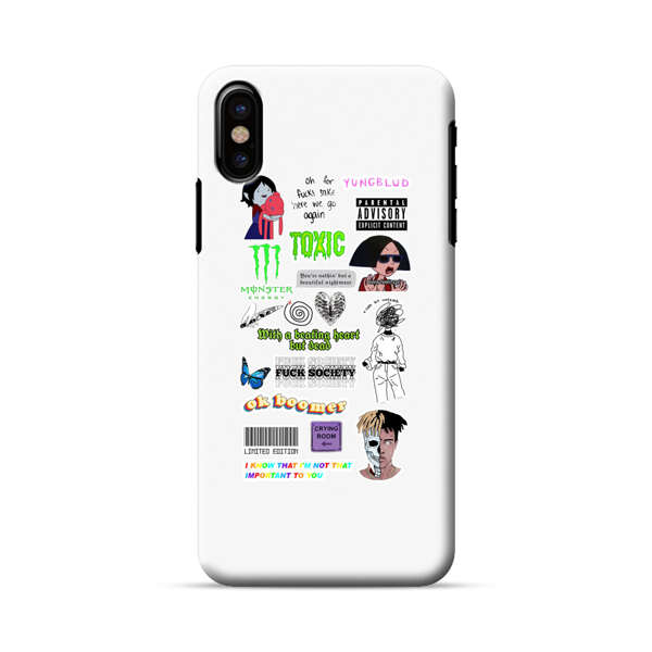 Sticker Collage Edgy Expressive Pop Culture iPhone X/XS Hard Case