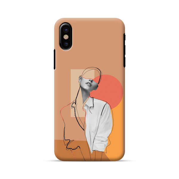 Stylish Abstract Portrait Art iPhone X/XS Hard Case