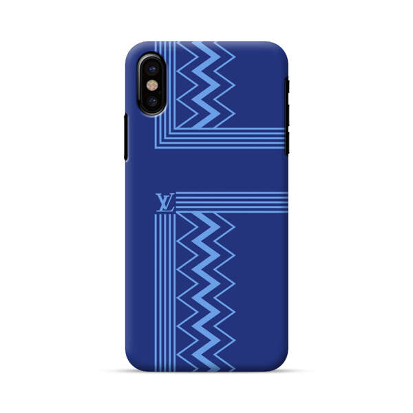 Stylish Geometric Zigzag Pattern in Blue iPhone X/XS Hard Case