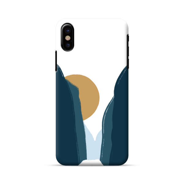 Sunset Between Dark Cliffs iPhone X/XS Hard Case