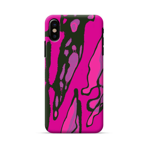 Vibrant Abstract Magenta Black Pattern iPhone X/XS Hard Case