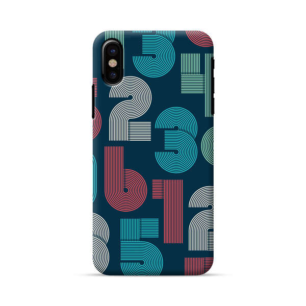 Vibrant Seamless Pattern of Colorful Stylized Numbers iPhone X/XS Hard Case