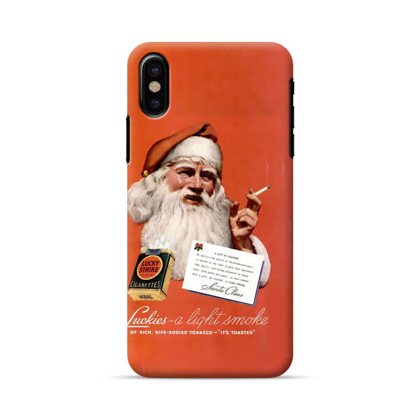 Vintage Santa Claus Smoking Lucky Strike Cigarettes Advertisement iPhone X/XS Hard Case