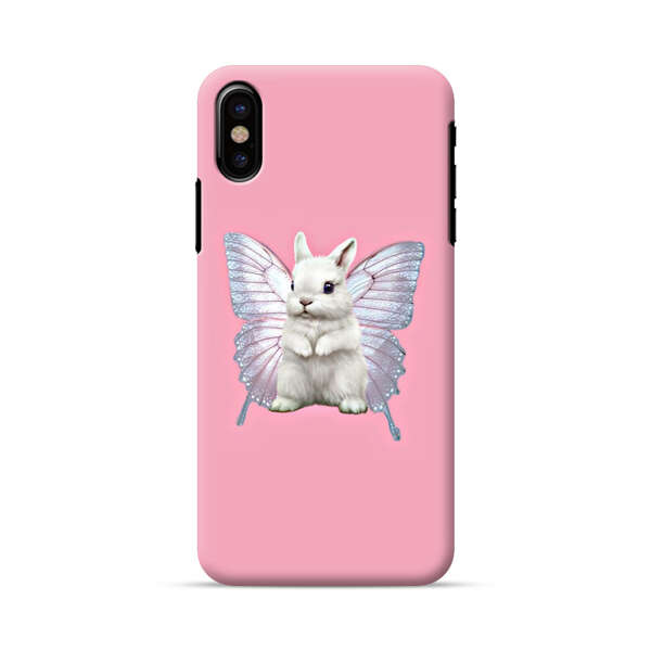White Bunny with Butterfly Wings iPhone X/XS Hard Case