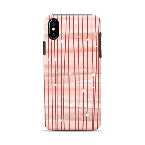 Abstract Vertical Lines Pink Pattern iPhone X/XS Impact Case