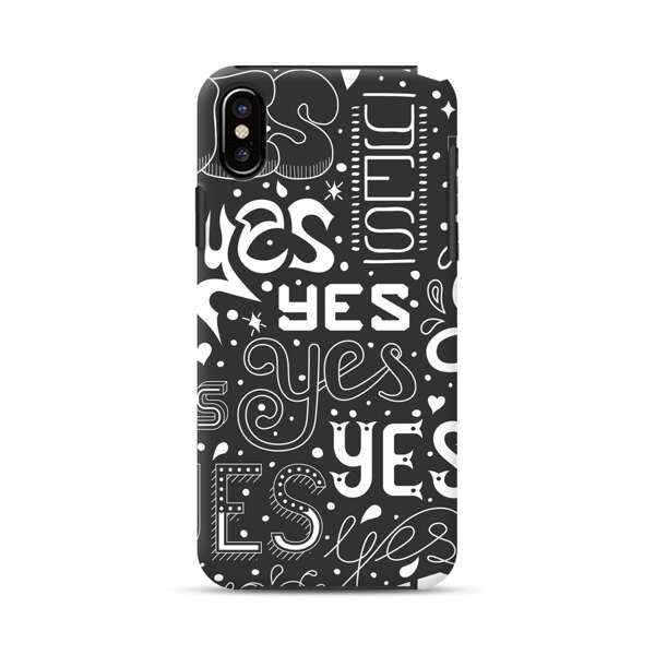 Bold Playful Typography Yes Pattern iPhone X/XS Impact Case