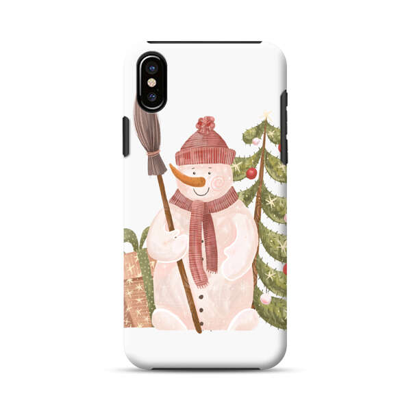 Charming Winter Snowman Illustration iPhone X/XS Impact Case
