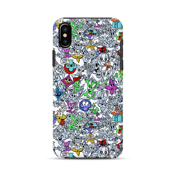 Colorful Cartoon Graffiti Pattern iPhone X/XS Impact Case