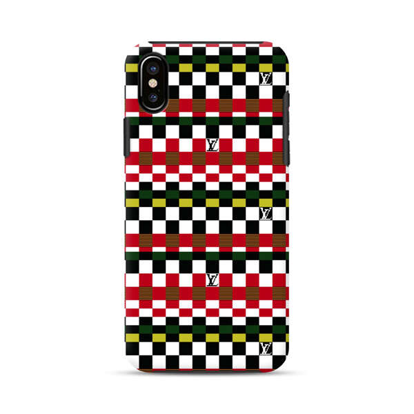 Colorful Checkerboard Stripes Pattern iPhone X/XS Impact Case