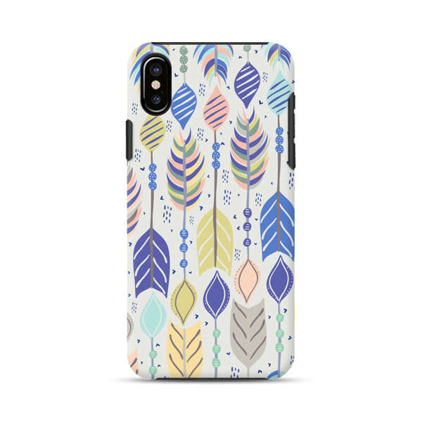 Colorful Feathers Pattern Pastel iPhone X/XS Impact Case
