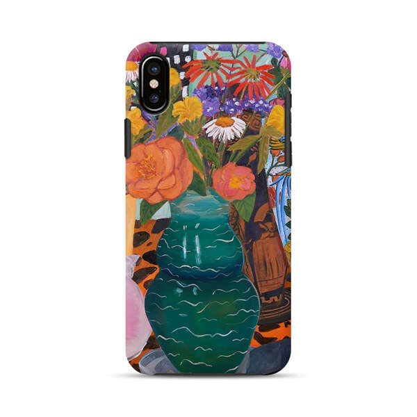 Colorful Still Life with Flower Vases and Shell iPhone X/XS Impact Case