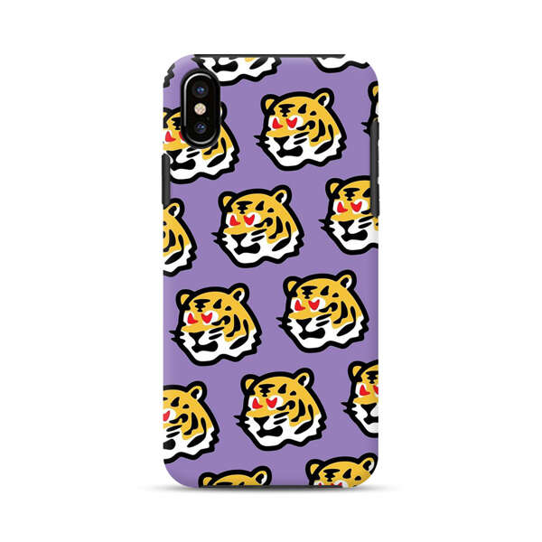 Cute Tiger with Heart Eyes Pattern iPhone X/XS Impact Case