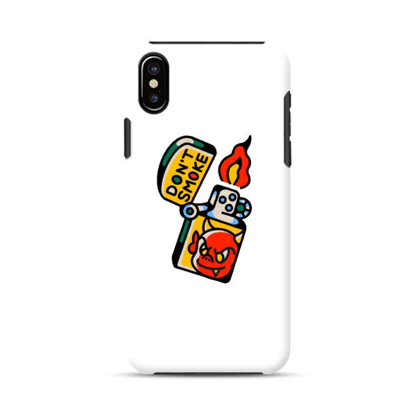 Don't Smoke Vintage Lighter with Devil Face iPhone X/XS Impact Case