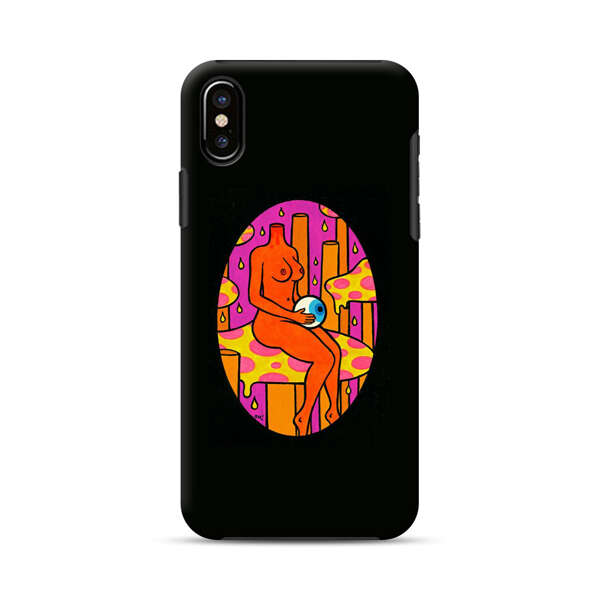 Faceless Nude Figure Holding Sphere Abstract Art iPhone X/XS Impact Case