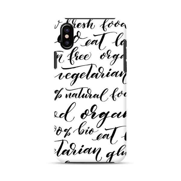Healthy Food Lifestyle Calligraphy Pattern iPhone X/XS Impact Case