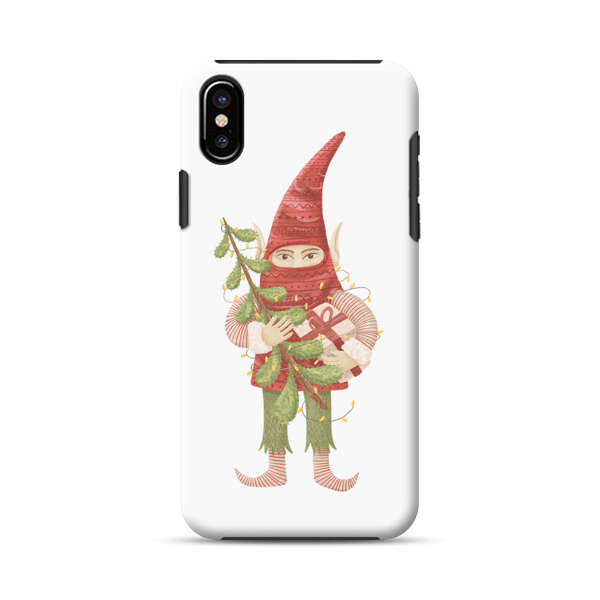 Holiday Gnome with Mistletoe and Gift iPhone X/XS Impact Case