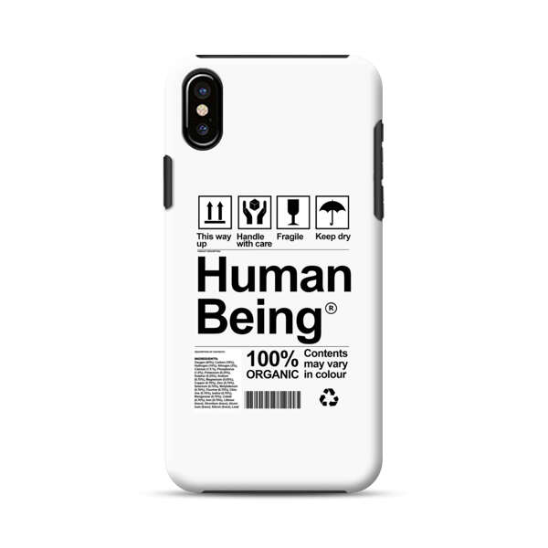 Human Being Fragile Label Design iPhone X/XS Impact Case