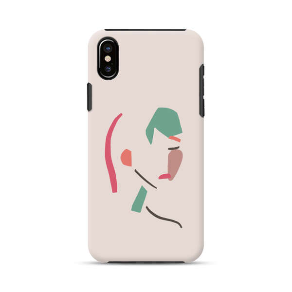 Minimalist Abstract Line Art Woman Face iPhone X/XS Impact Case