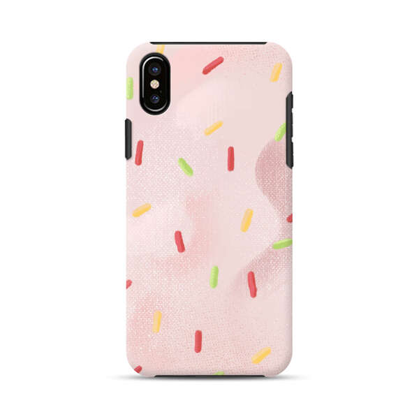 Pastel Pink Sprinkles Pattern iPhone X/XS Impact Case