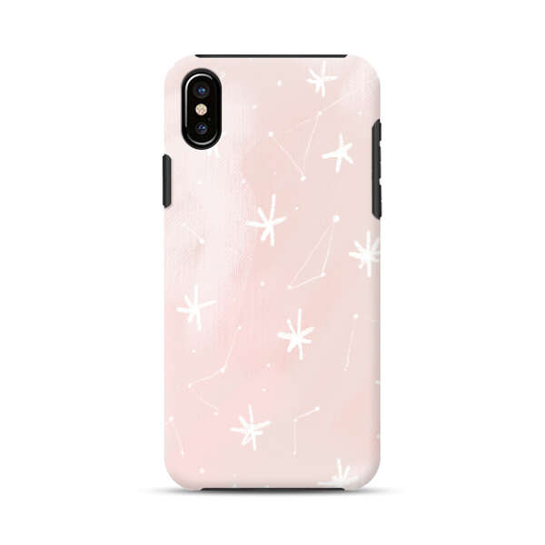 Pink Stars and Constellation Pattern iPhone X/XS Impact Case