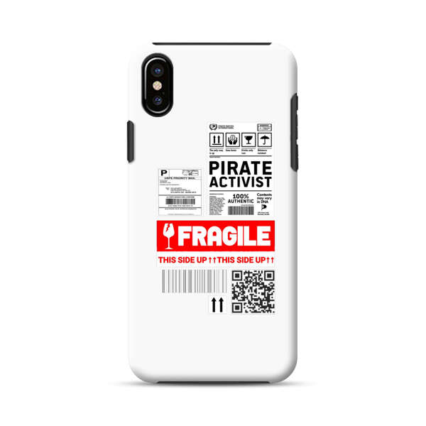 Pirate Activist Fragile Shipping Label iPhone X/XS Impact Case