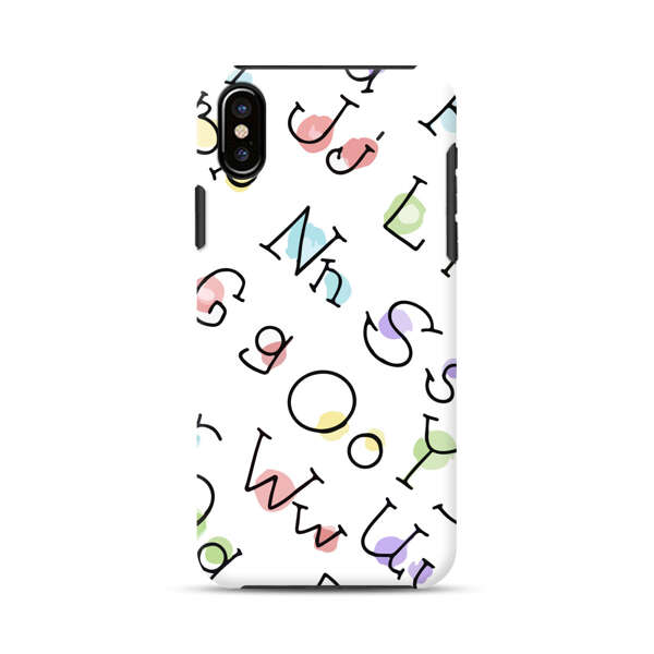 Playful Alphabet Pattern with Colorful Letters iPhone X/XS Impact Case