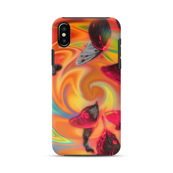 Psychedelic Butterflies Swirl iPhone X/XS Impact Case