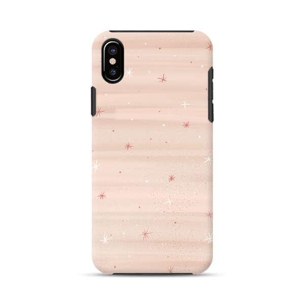 Soft Pink Background with Delicate Stars iPhone X/XS Impact Case