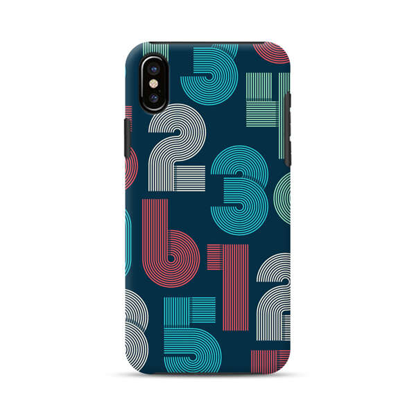 Vibrant Seamless Pattern of Colorful Stylized Numbers iPhone X/XS Impact Case