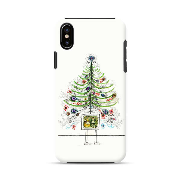 Whimsical Christmas Tree Artistic Design iPhone X/XS Impact Case