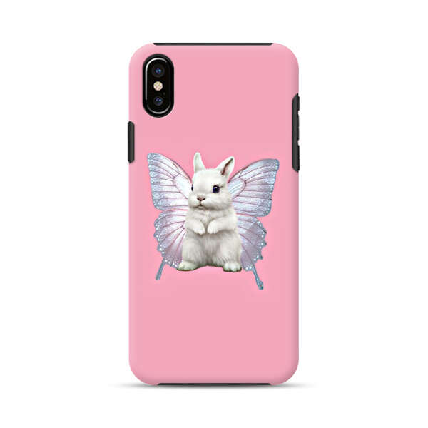 White Bunny with Butterfly Wings iPhone X/XS Impact Case