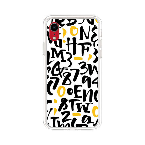 Abstract Typography Letter Number Pattern iPhone XR Case