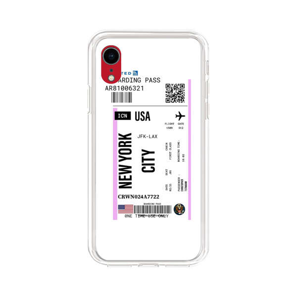 Boarding Pass New York City Flight Ticket iPhone XR Case