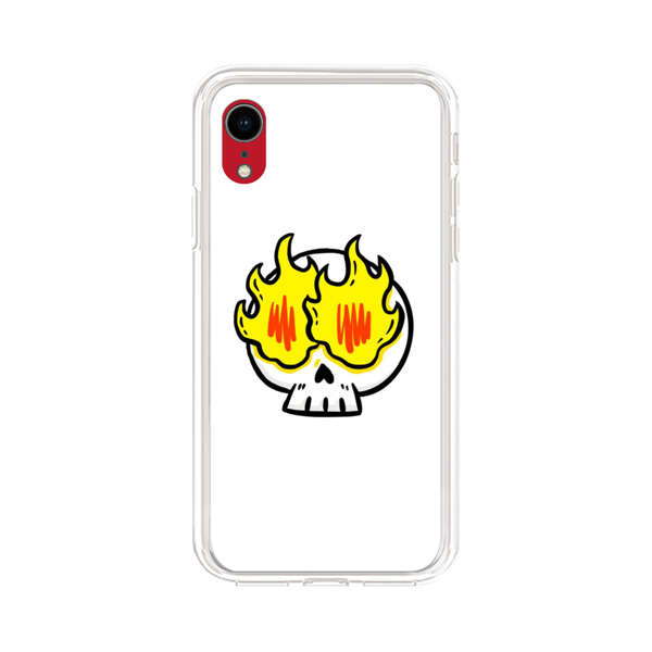 Cartoon Skull with Flames iPhone XR Case