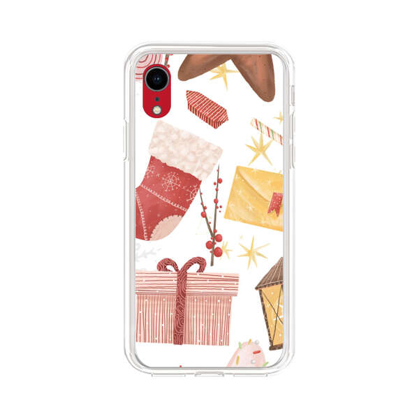 Christmas Festive Pattern with Gingerbread and Gifts iPhone XR Case