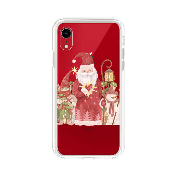 Christmas Santa Elf Snowman Festive Illustration iPhone XR Case