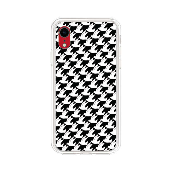 Classic Black and White Houndstooth Pattern iPhone XR Case