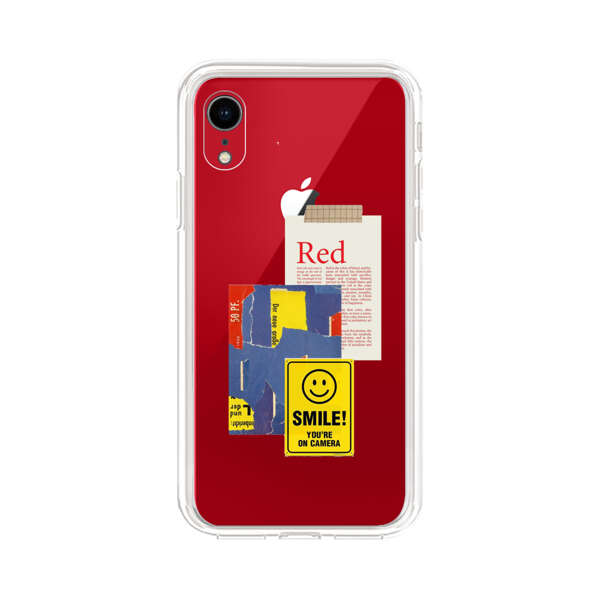 Collage Torn Paper Smiley Face Yellow Sign iPhone XR Case