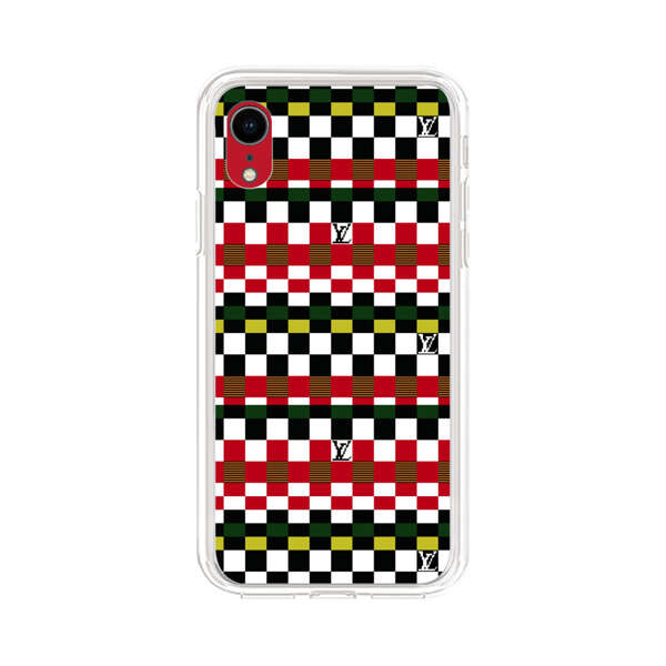 Colorful Checkerboard Stripes Pattern iPhone XR Case