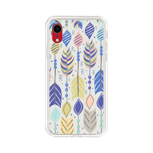 Colorful Feathers Pattern Pastel iPhone XR Case