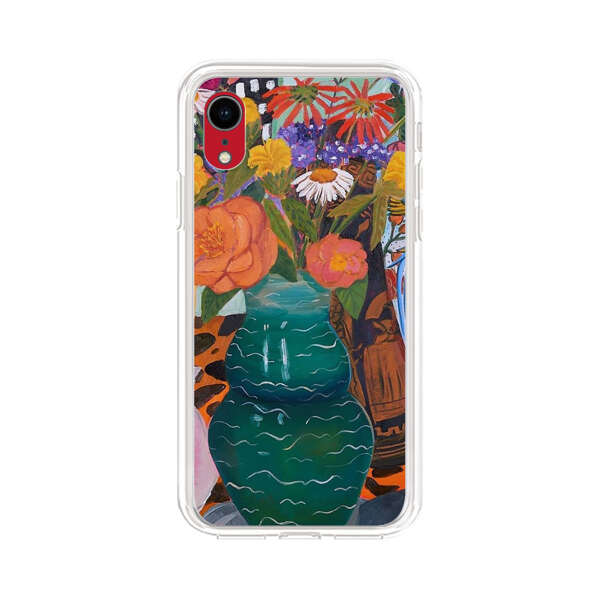 Colorful Still Life with Flower Vases and Shell iPhone XR Case