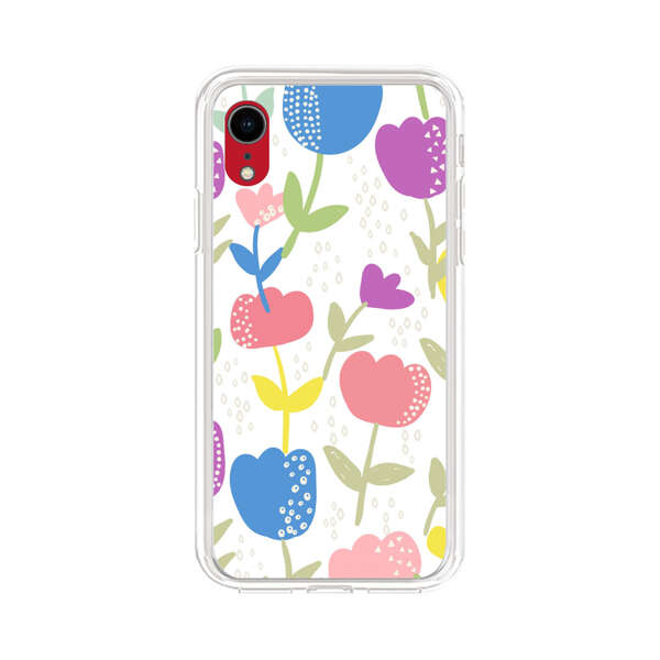 Colorful Tulip Floral Pattern iPhone XR Case